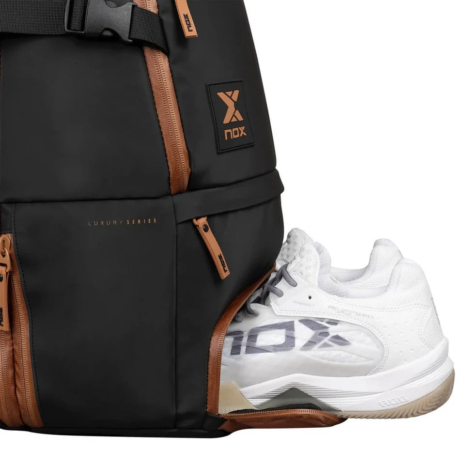 NOX Luxury Open Series Padel Backpack 2024 Black/Brown