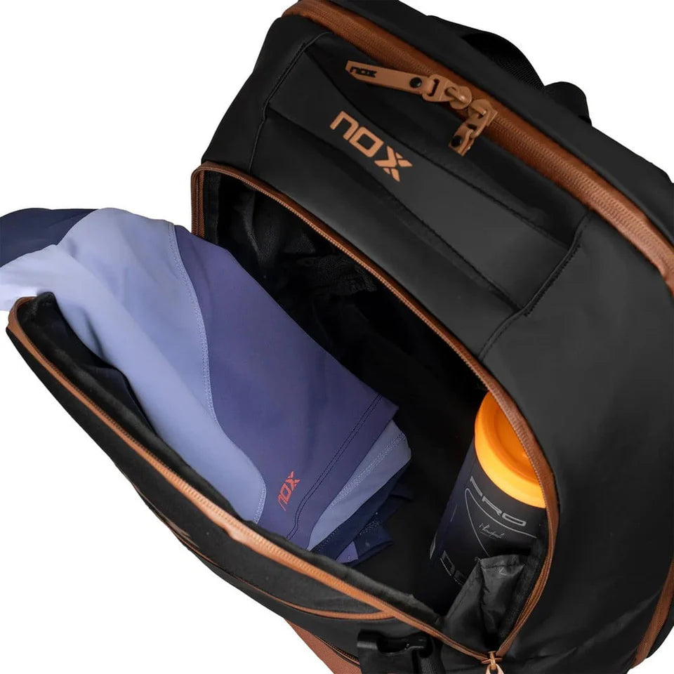 NOX Luxury Open Series Padel Backpack 2024 Black/Brown